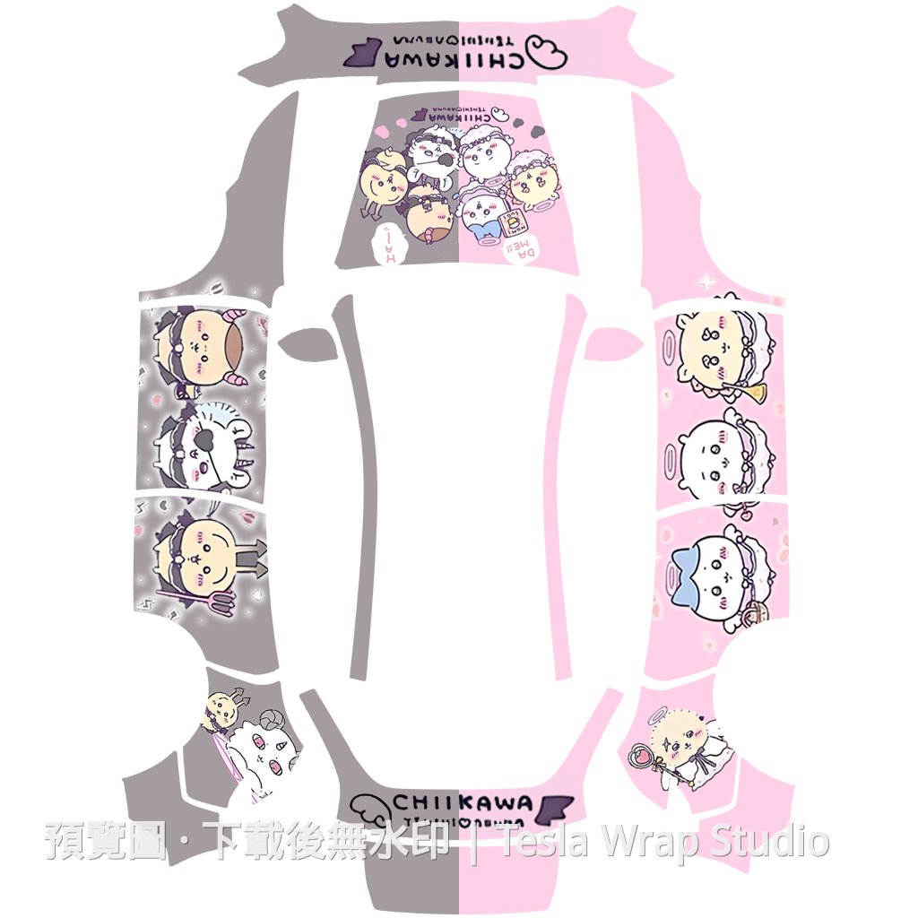 Chiikawa 吉伊卡哇天使與惡魔可愛主題 - Model Y (2025+) Standard