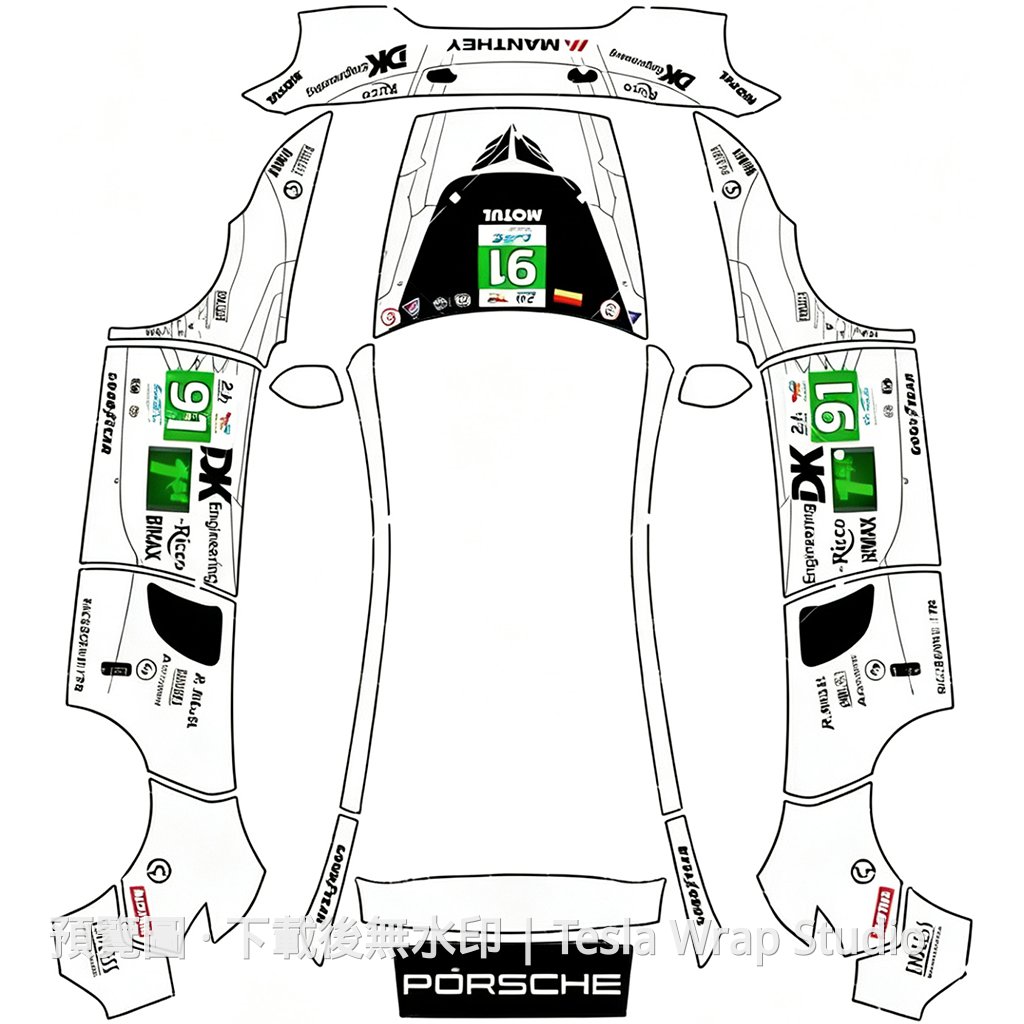 Porsche 勒芒冠軍塗裝 - Model Y (2025+) Standard
