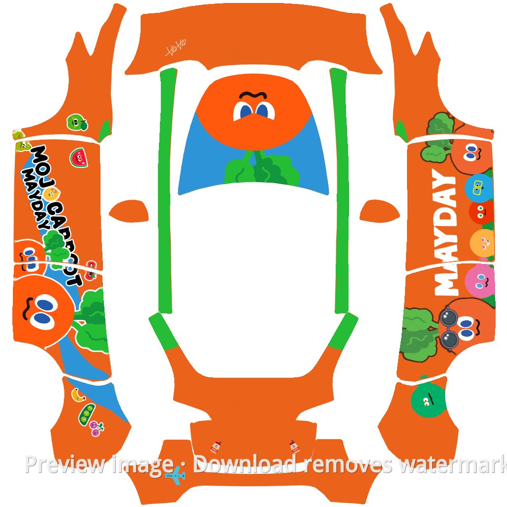 Model Y Mayday Bubu Wrap Template