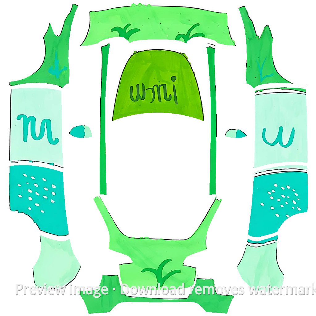 Model Y Daughter's Hand-Drawn Wrap Template