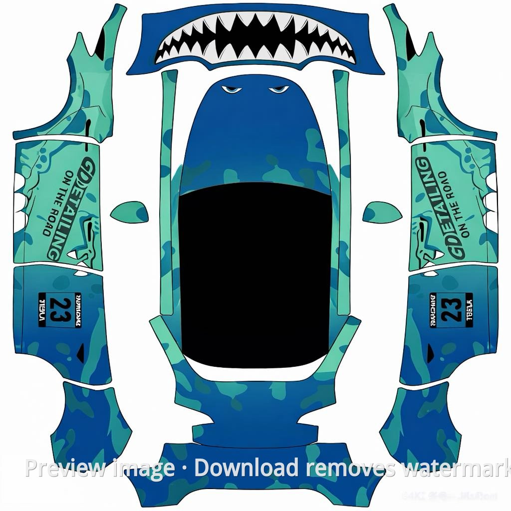 Big Mouth Theme Model Y Wrap Template