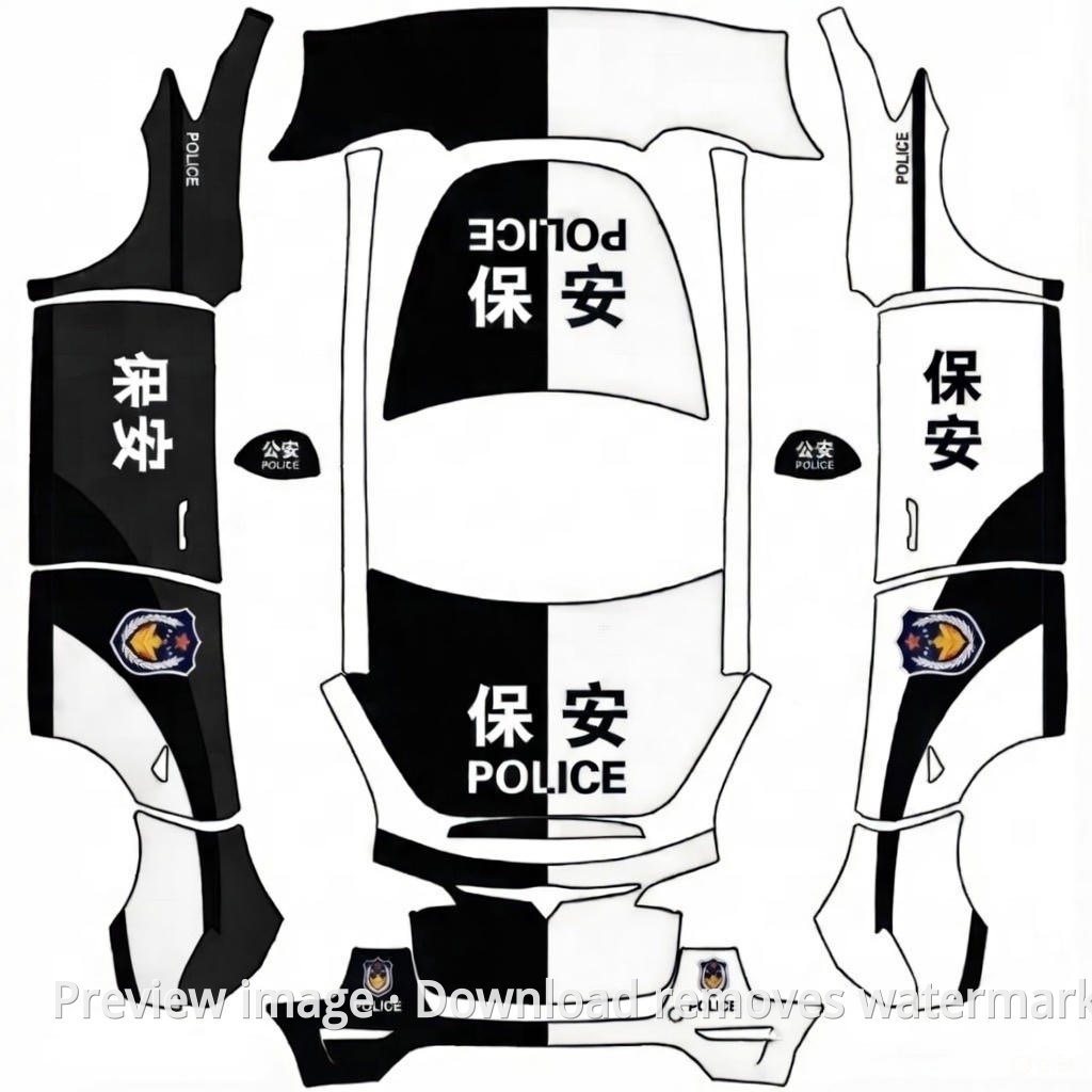 Model Y Black and White Peace of Mind Theme Wrap Template