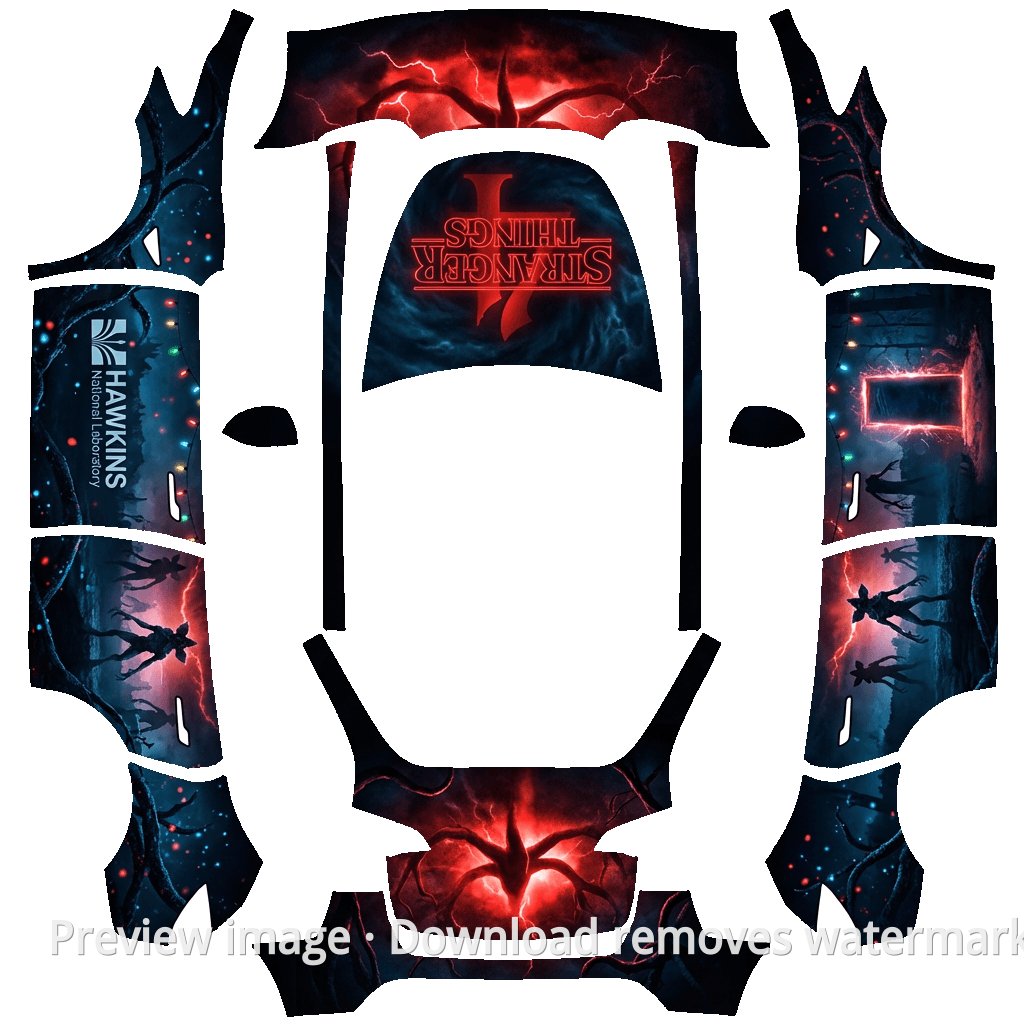 Flashy Style Model Y Wrap Template