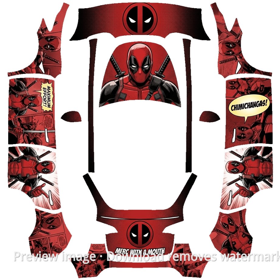 Deadpool Theme Model Y Wrap Template