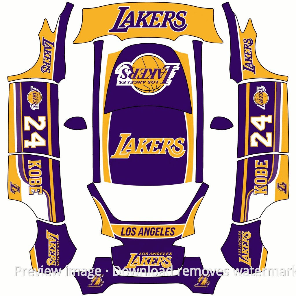 My Lakers 24 Model Y Wrap Template