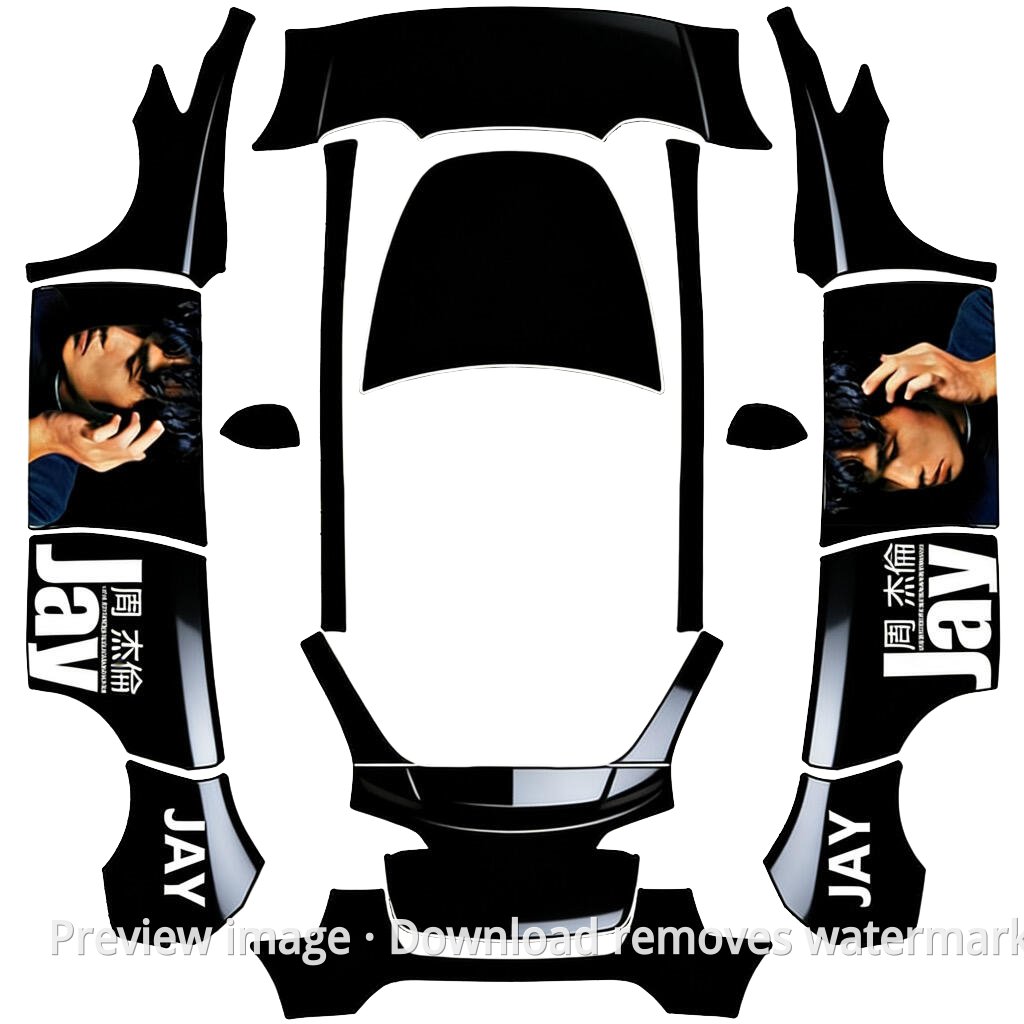 Jay Chou Theme Model Y Wrap Template