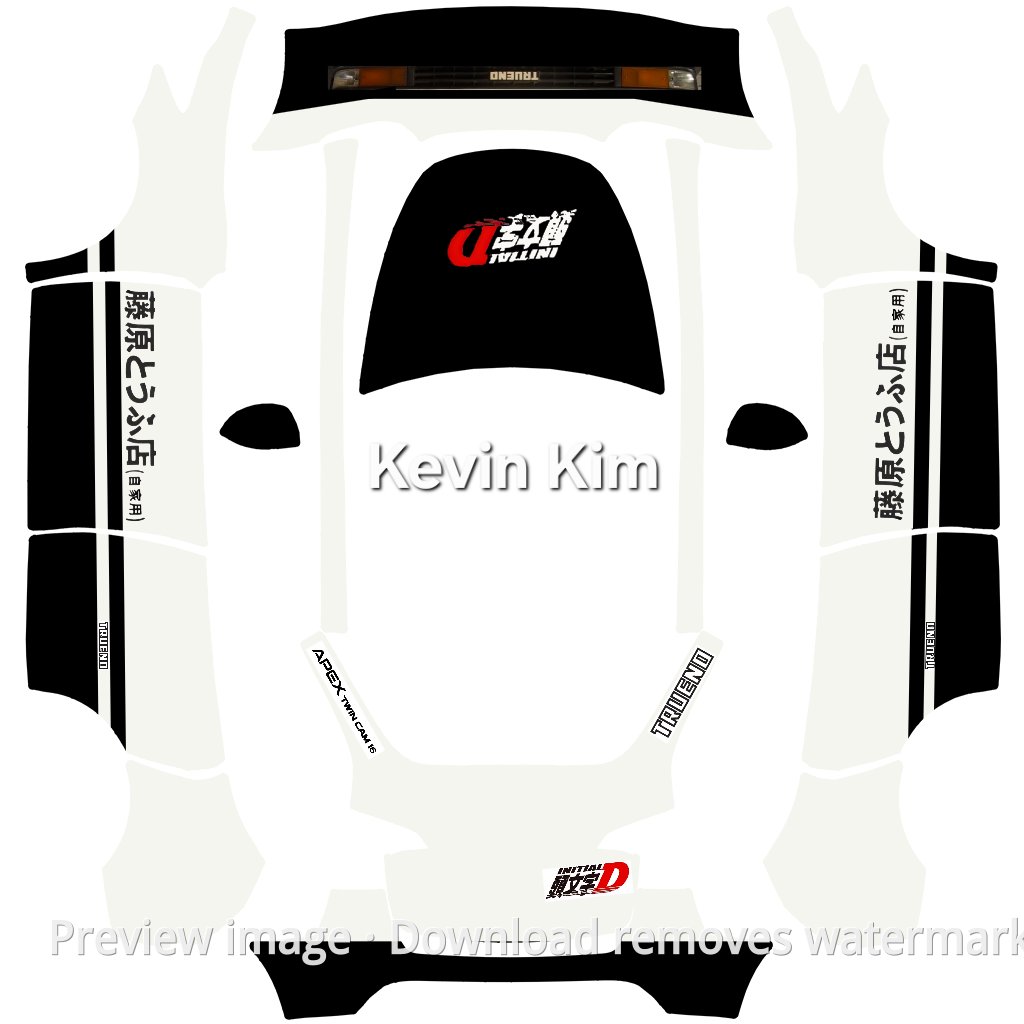 Initial D Theme Model Y Wrap Template