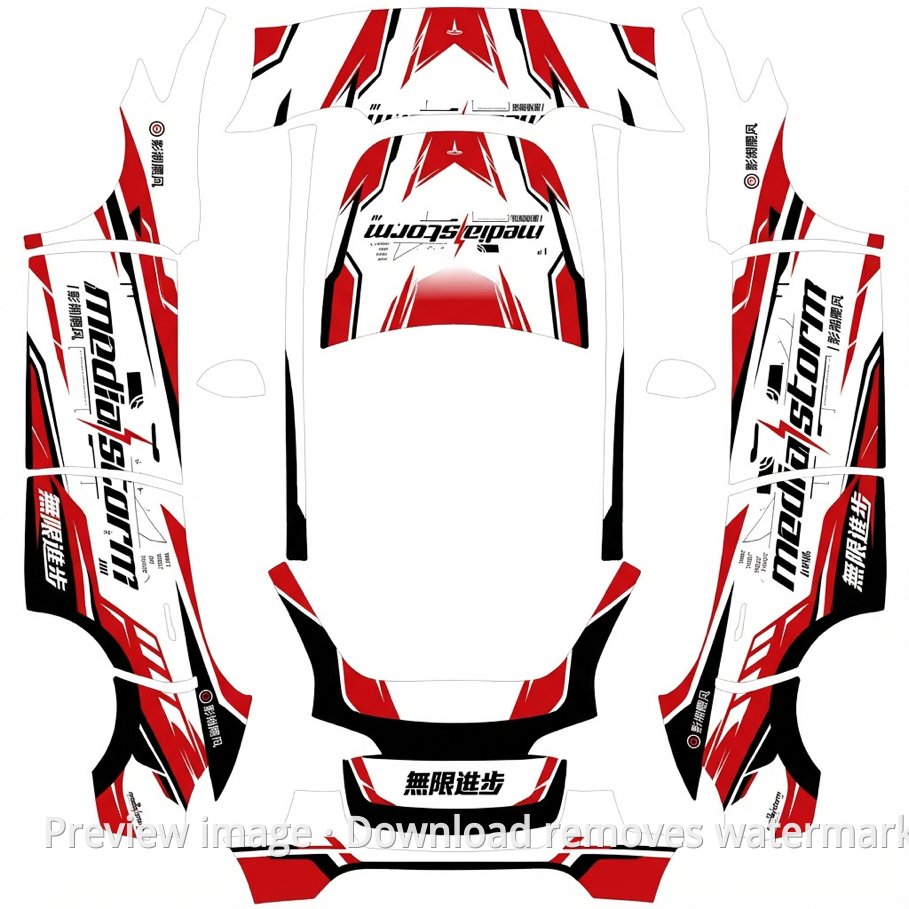 Cool Racing Model Y Wrap Template