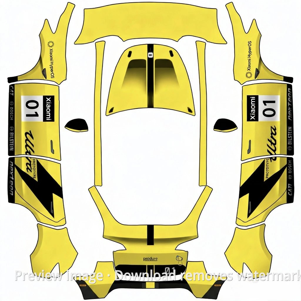 Model Y Xiaomi SU7 Ultra Theme Wrap Template
