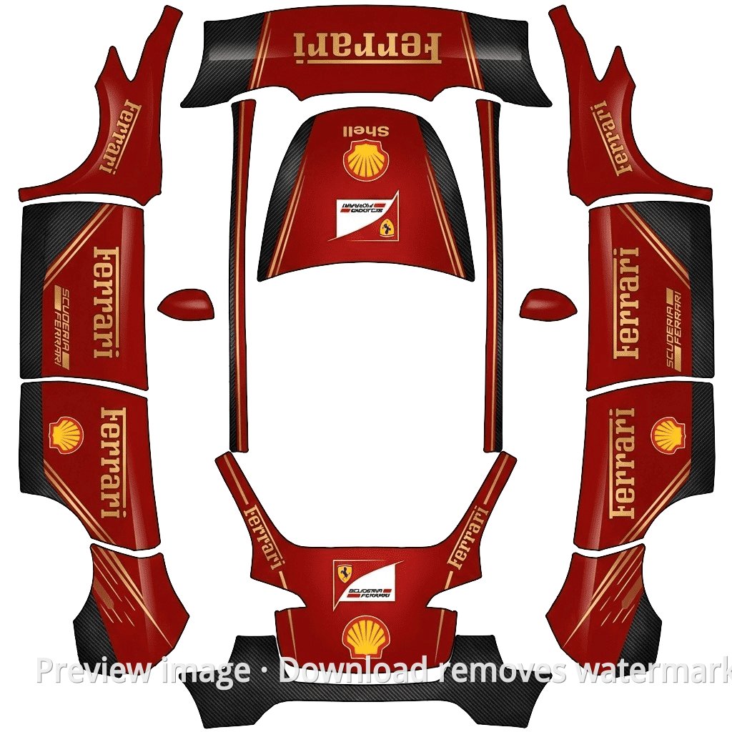 Ferrari Team Theme Model Y Wrap Template