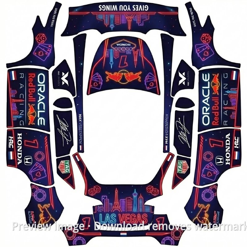 Model Y Red Bull Verstappen Las Vegas Limited Theme Wrap Template