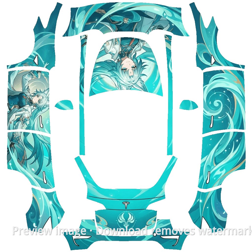 Anime Theme Model Y Wrap Template