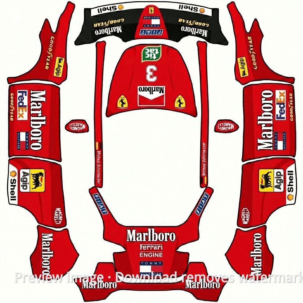 1998 Schumacher Ferrari Model Y Wrap Template