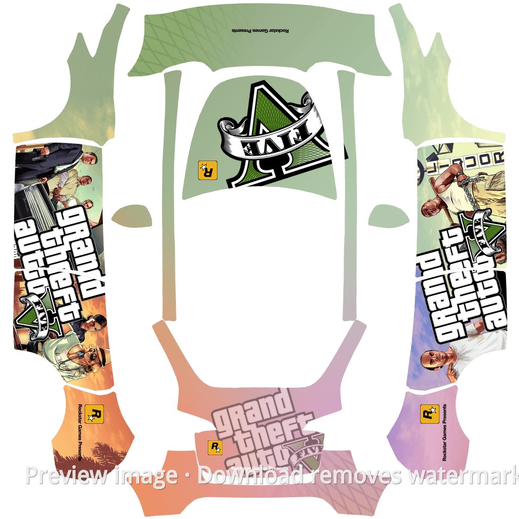 GTA 5 Theme Model Y Wrap Template
