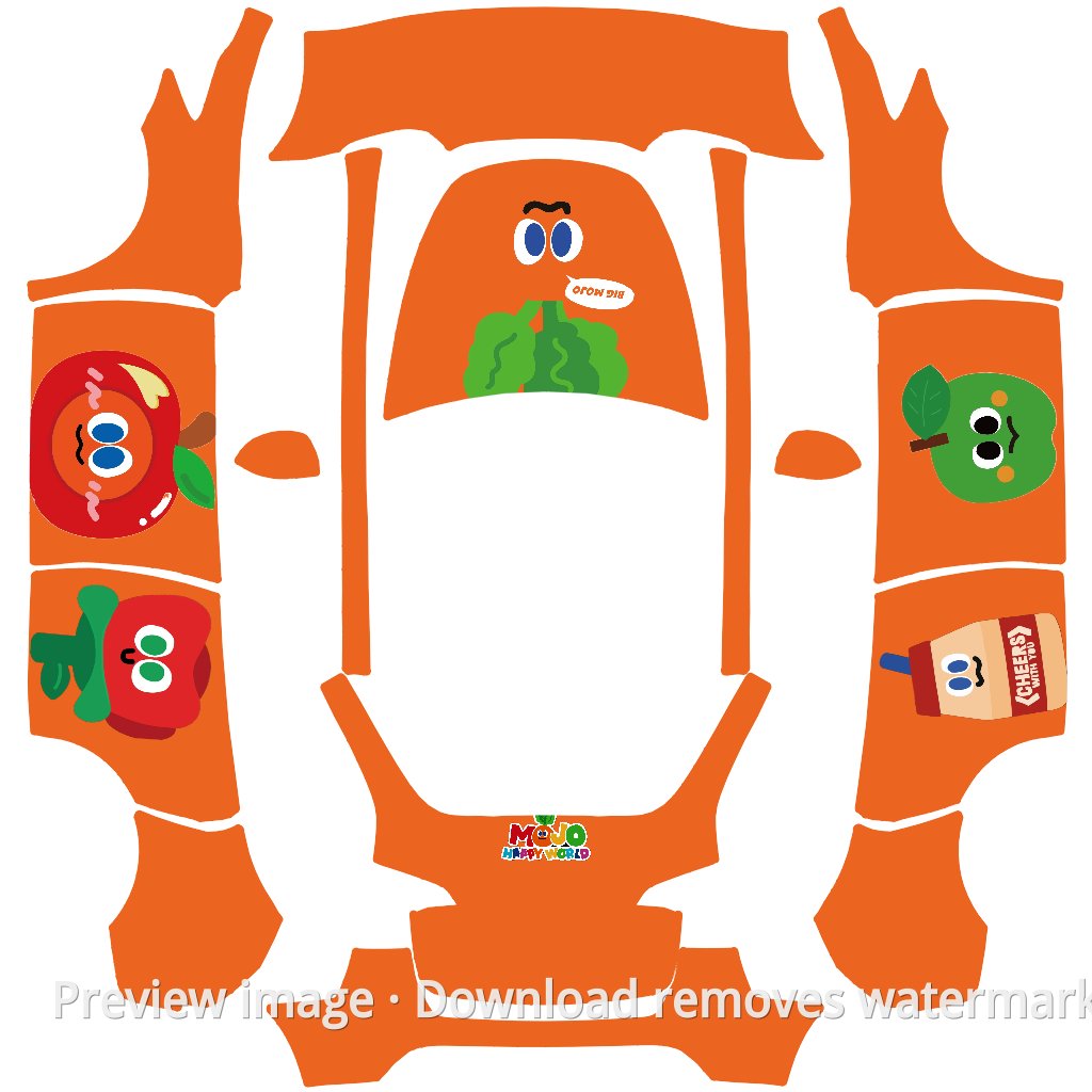Orange Bubu Skin - Model Y