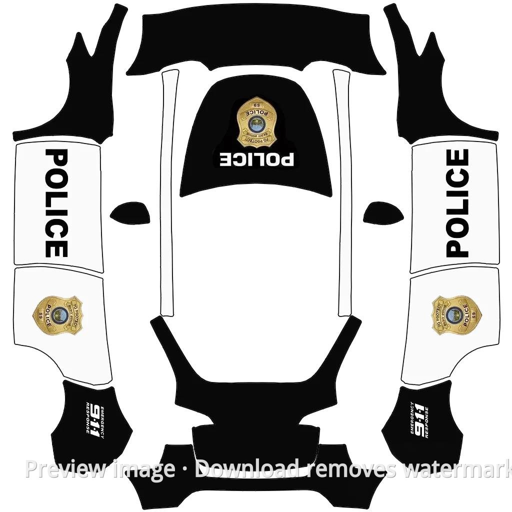 Police Custom Wrap - Model Y