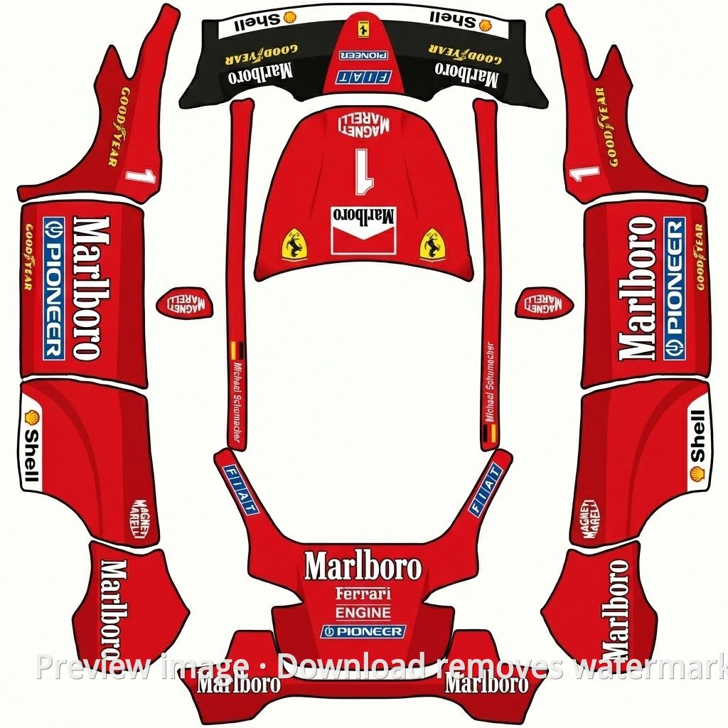 1996 Schumacher Ferrari Model Y Wrap Template