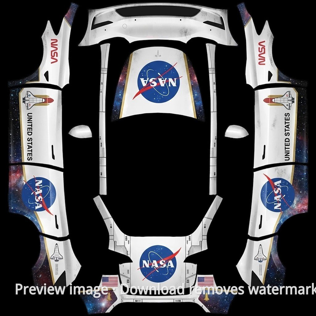 Model Y NASA Theme Wrap Template