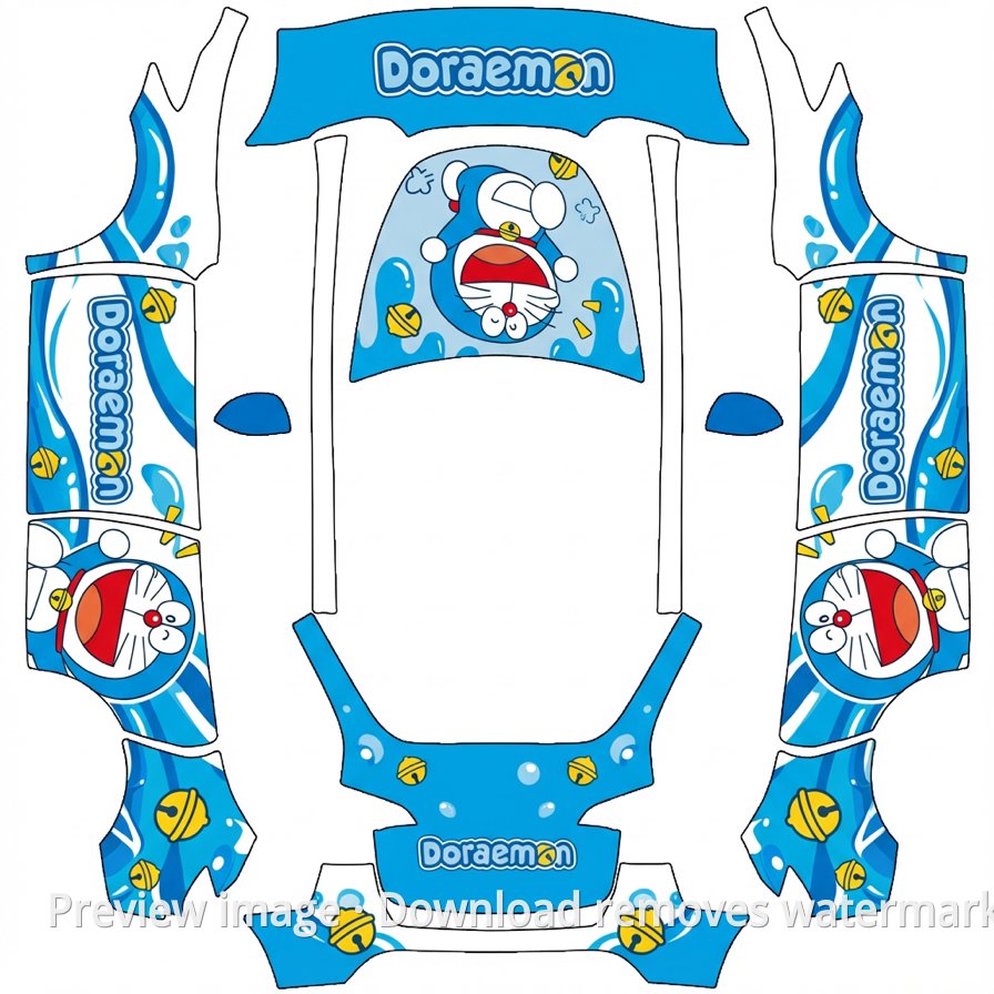 Model Y Doraemon Theme Wrap Template
