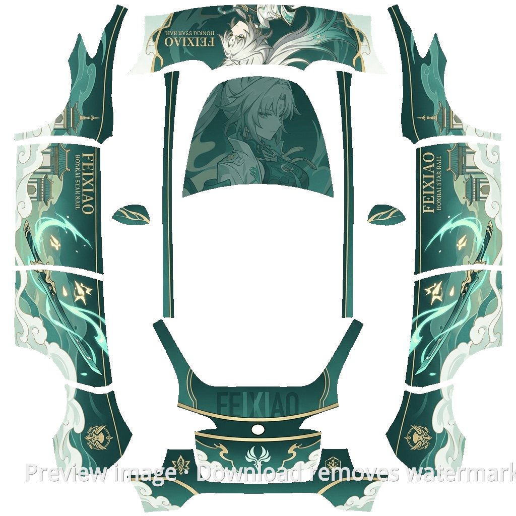 Anime Theme Model Y Wrap Template