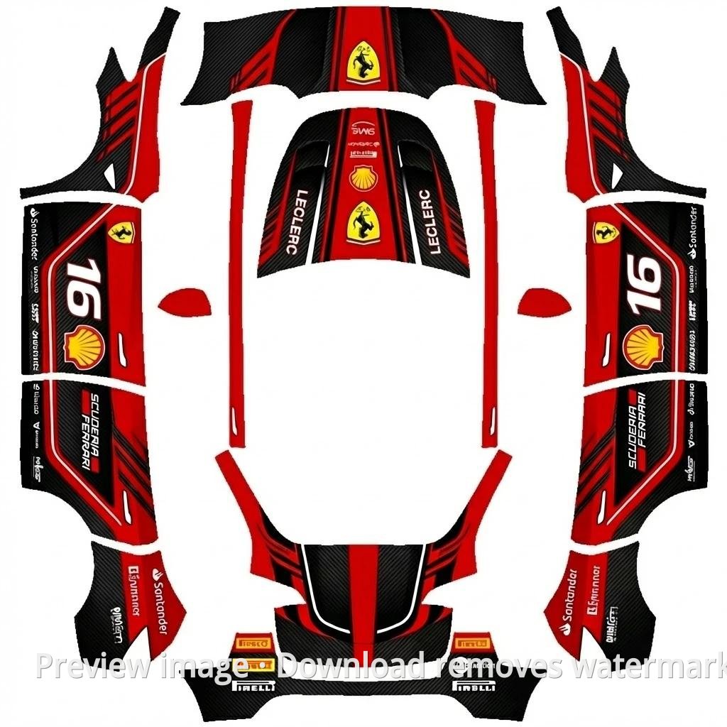 Ferrari Theme Model Y Wrap Template