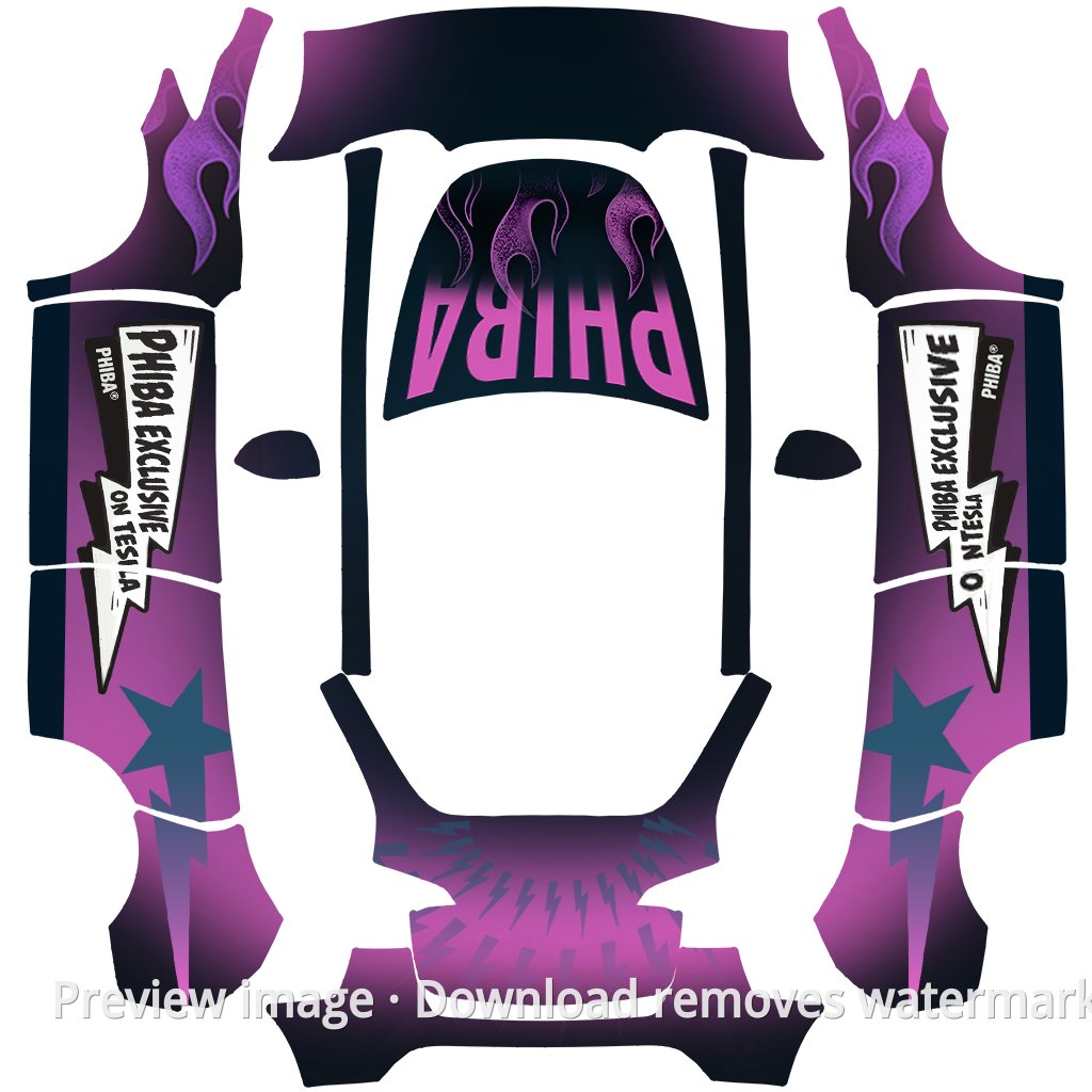 Purple Phantom Flame Theme - Model Y