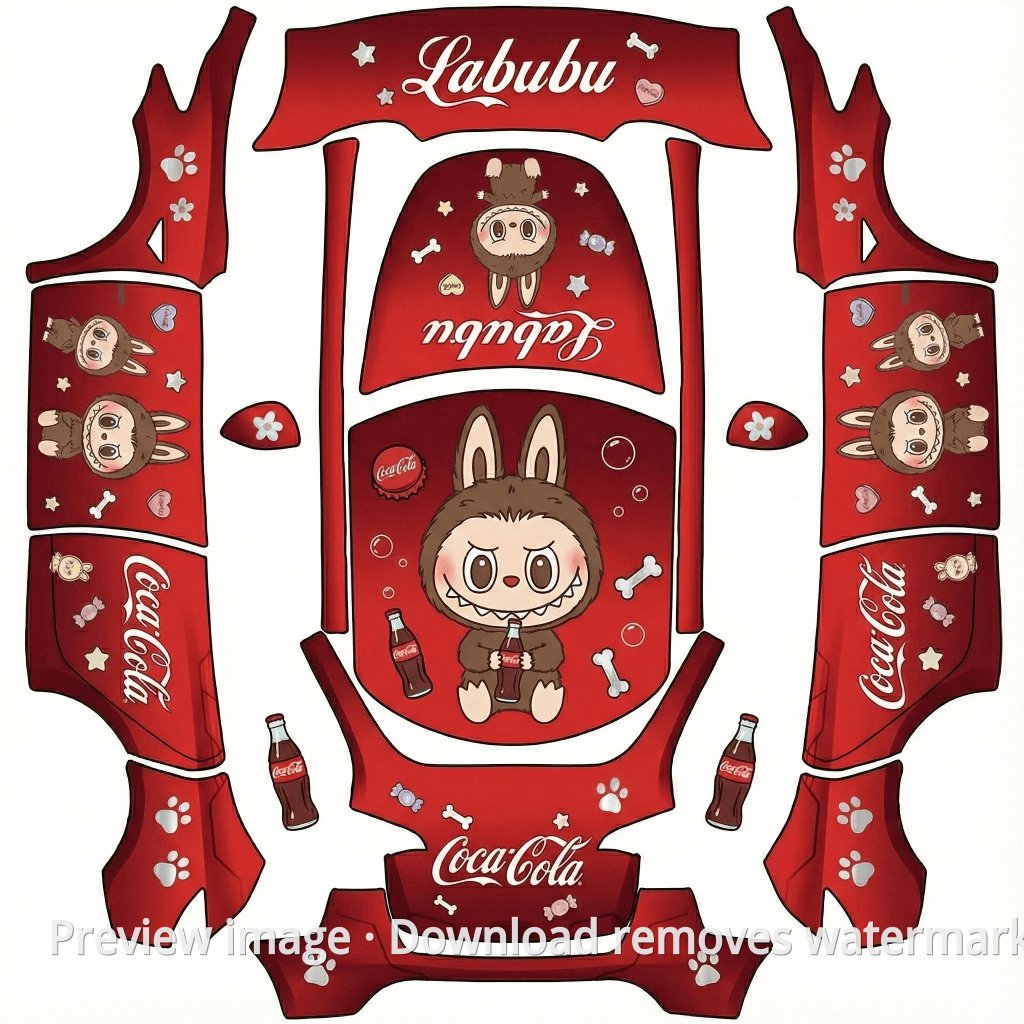 Model Y Labubu Theme Wrap Template