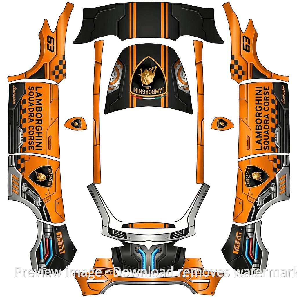 Lamborghini Theme Model Y Wrap Template