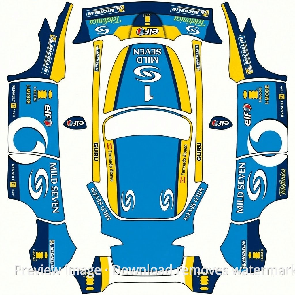 2006 World Champion Alonso R26 Model Y Wrap Template