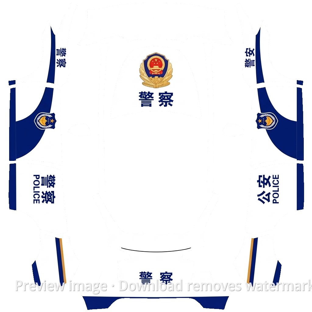 Model Y Police Car Theme Wrap Template