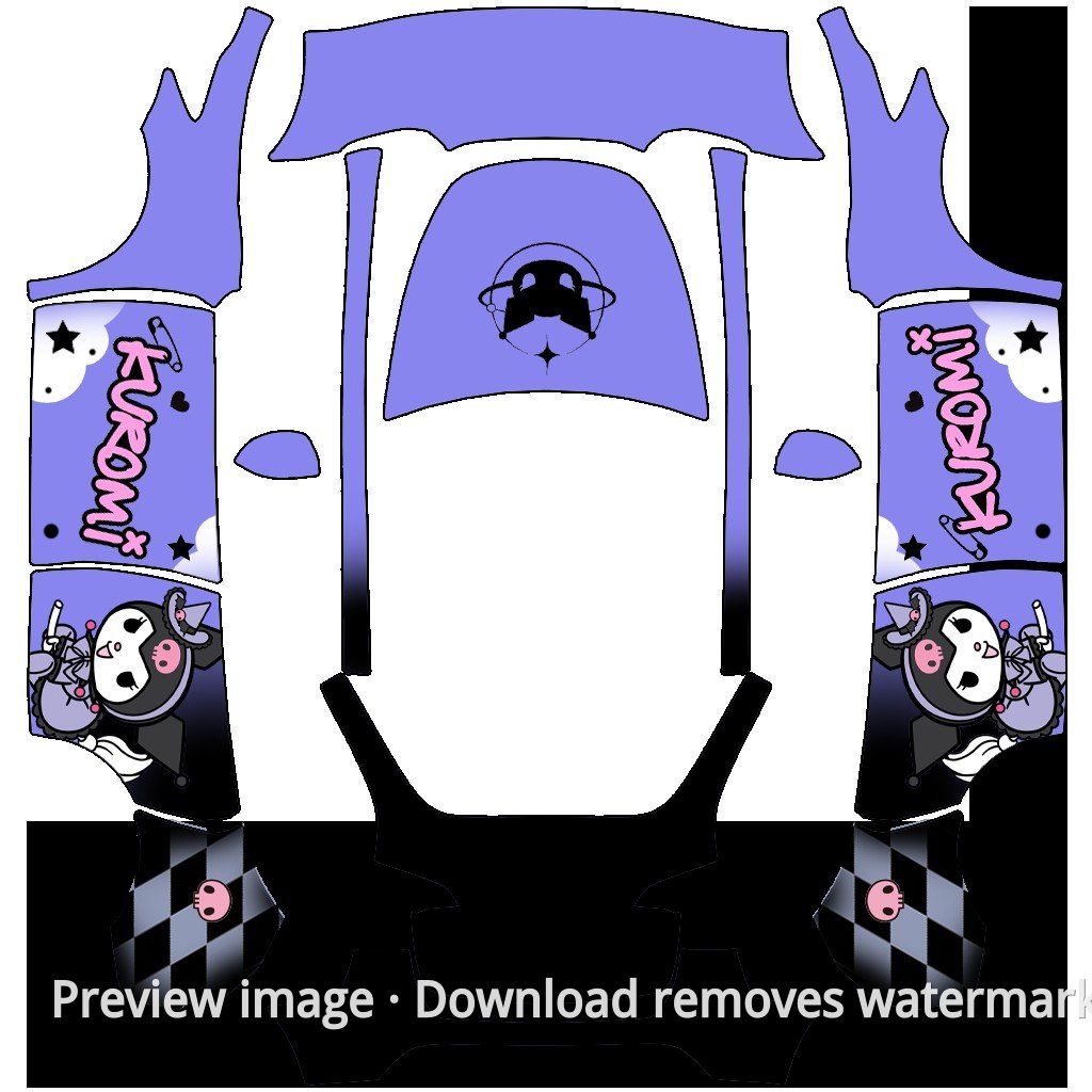 Model Y Kuromi Theme Wrap Template