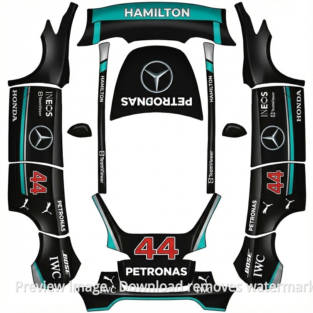 Model Y Mercedes Hamilton Theme Wrap Template