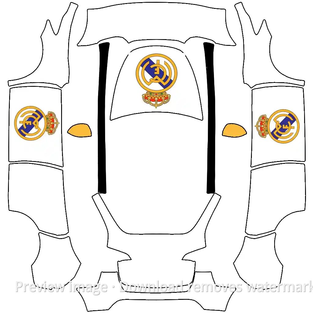 Real Madrid Theme Model Y Wrap Template