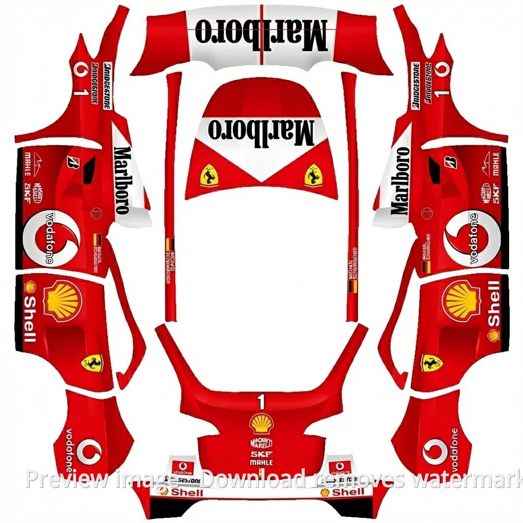 Model Y F2004 Michael Schumacher Theme Wrap Template