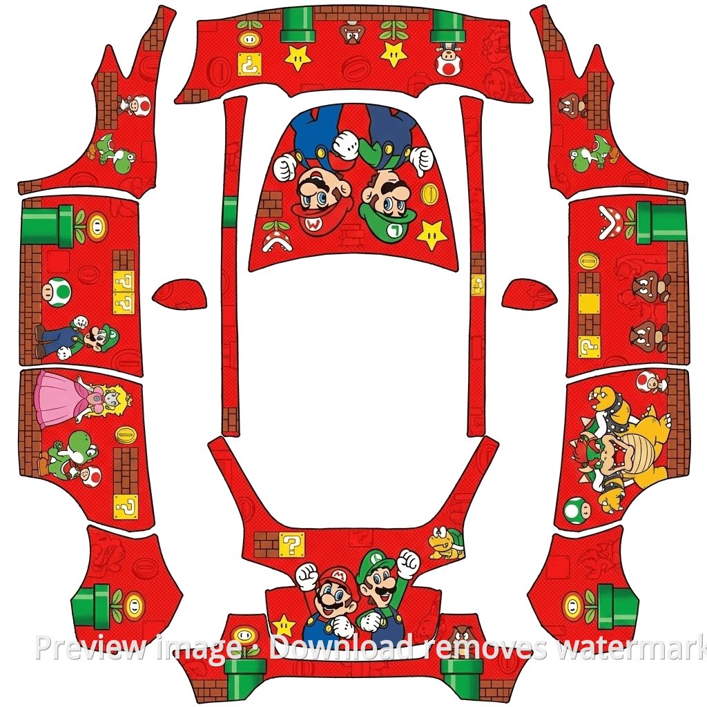 Mario Brothers Theme Model Y Wrap Template