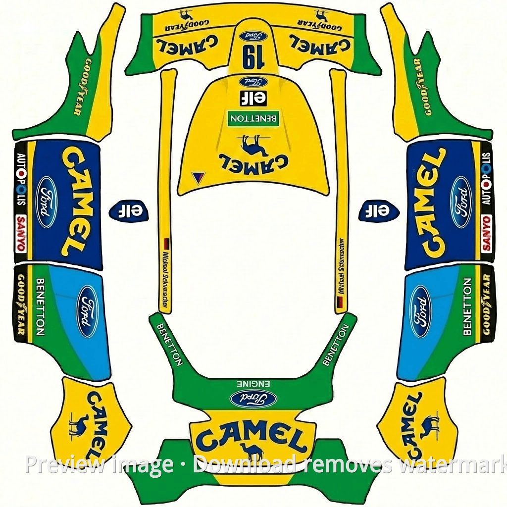 Schumacher 1992 Belgium First Win Model Y Wrap Template