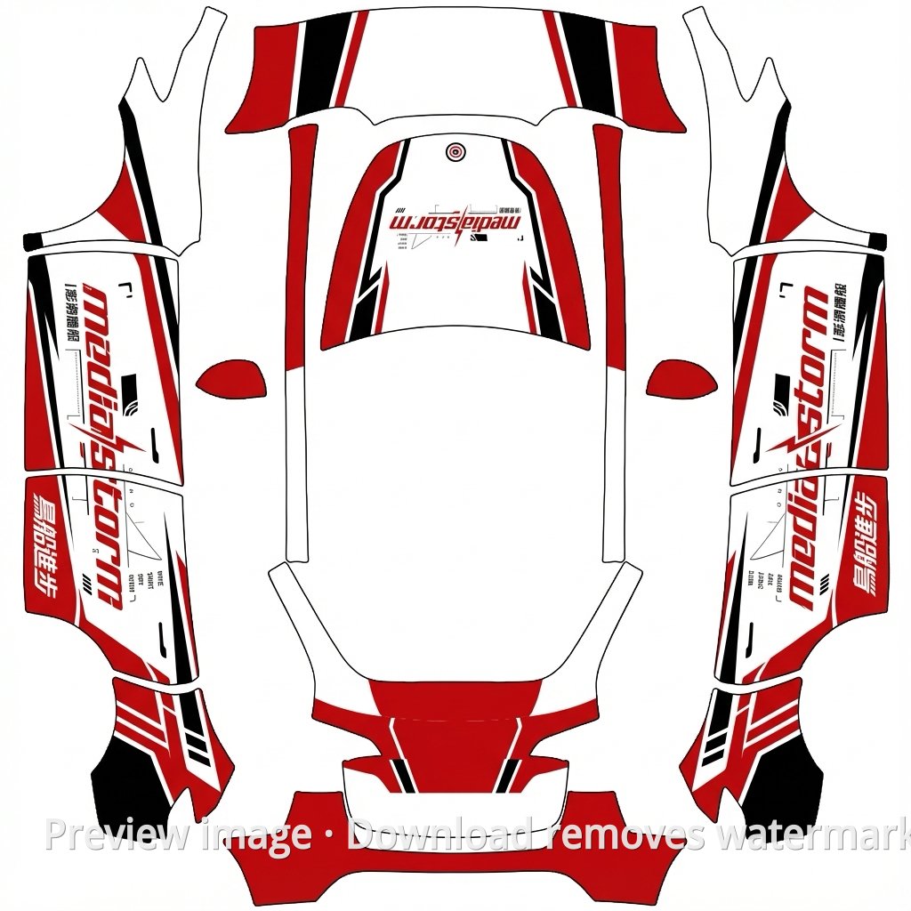 Cool Racing Model Y Wrap Template