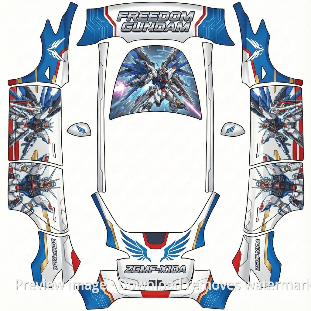 Model Y Gundam Theme Wrap Template