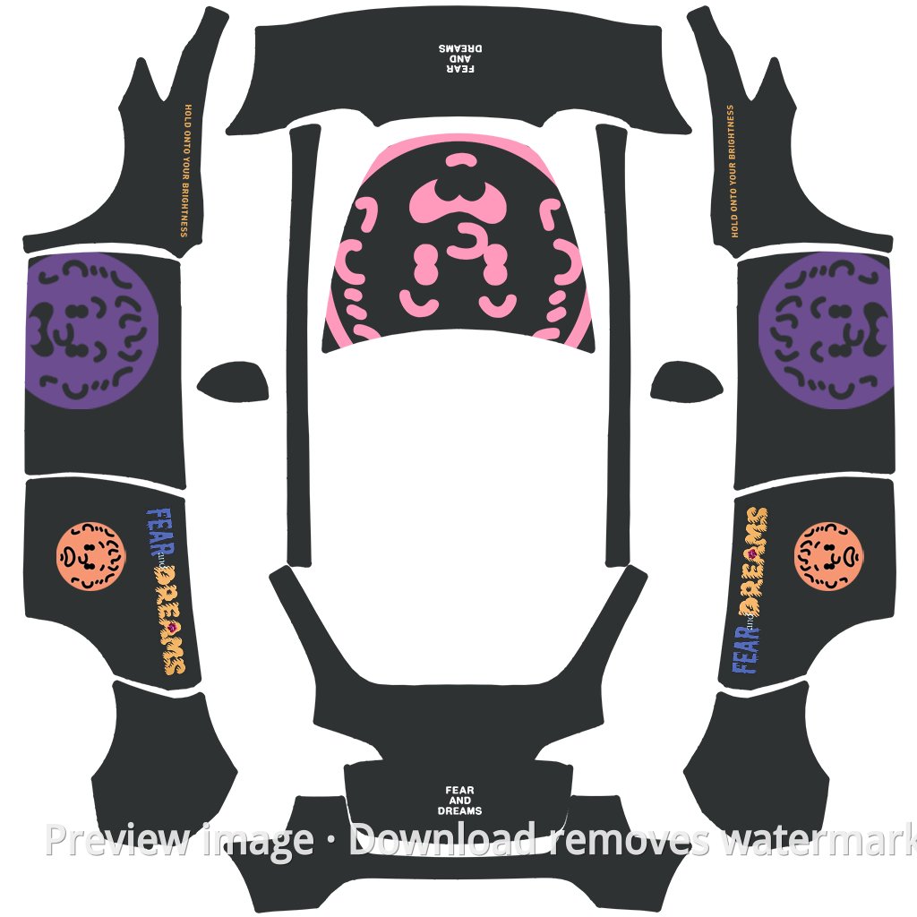 Model Y Cool Skin Wrap Template