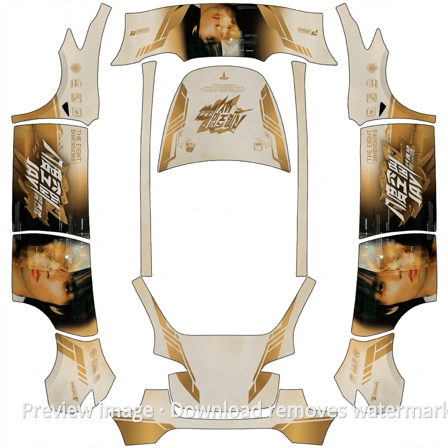 Cool Jay Chou Theme Model Y Wrap Template