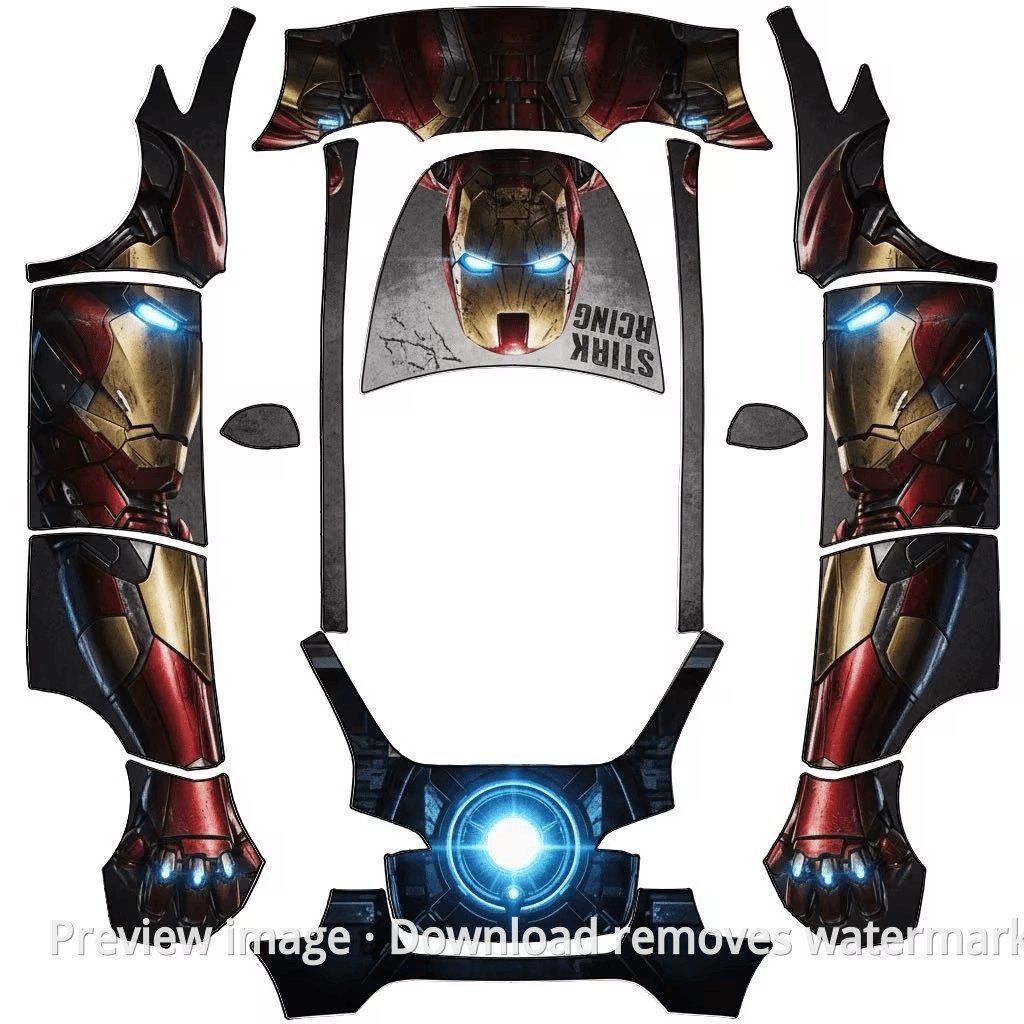 Model Y Iron Man Theme Wrap Template