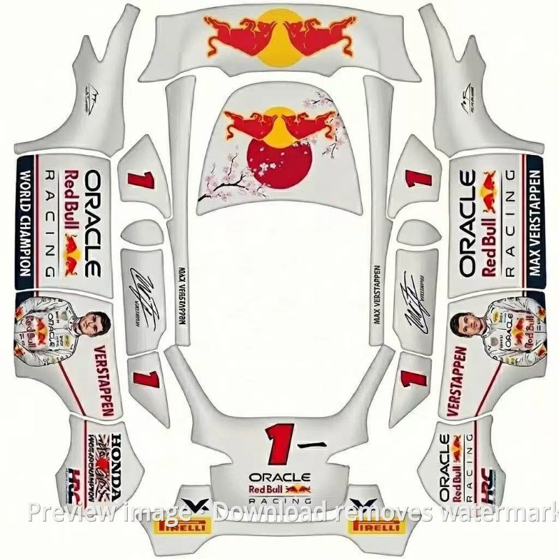 Model Y Red Bull Japan Suzuka Limited Theme Wrap Template