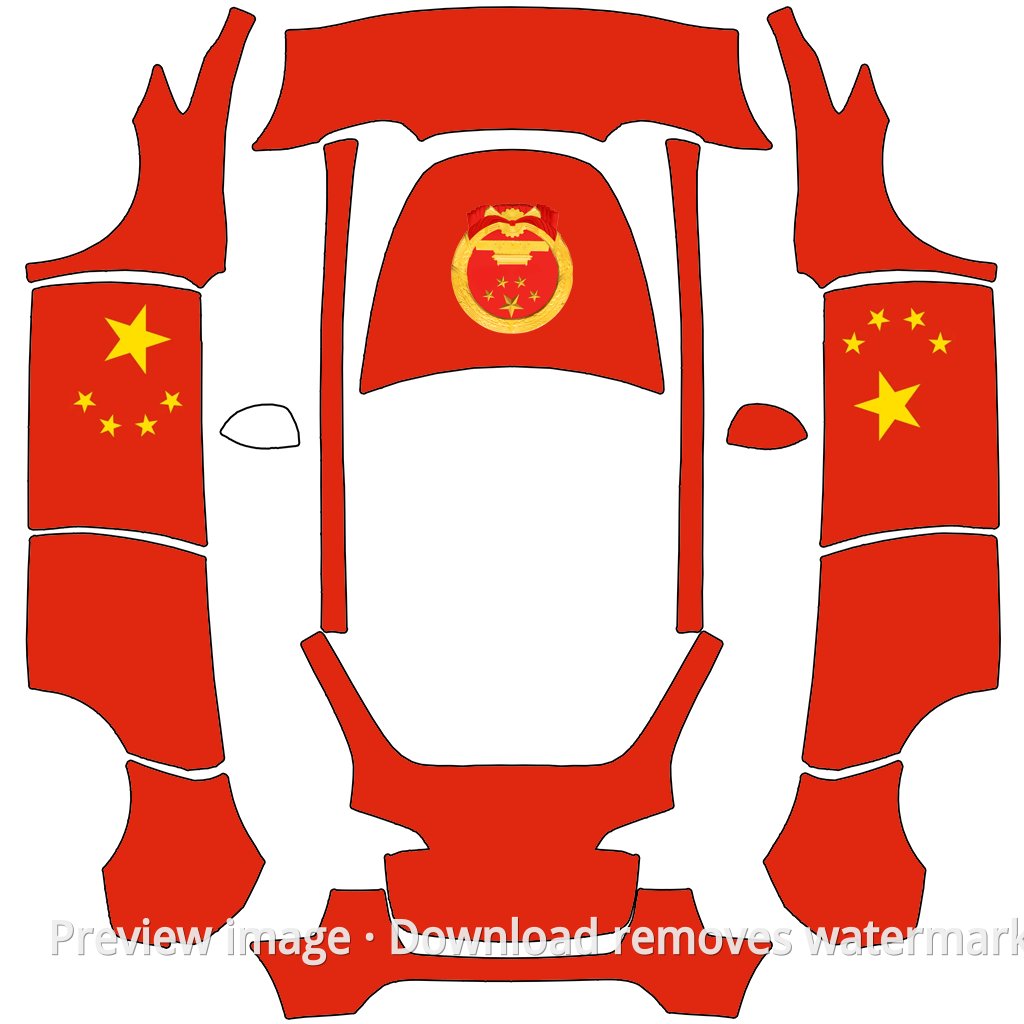 Model Y China Heart Theme Wrap Template