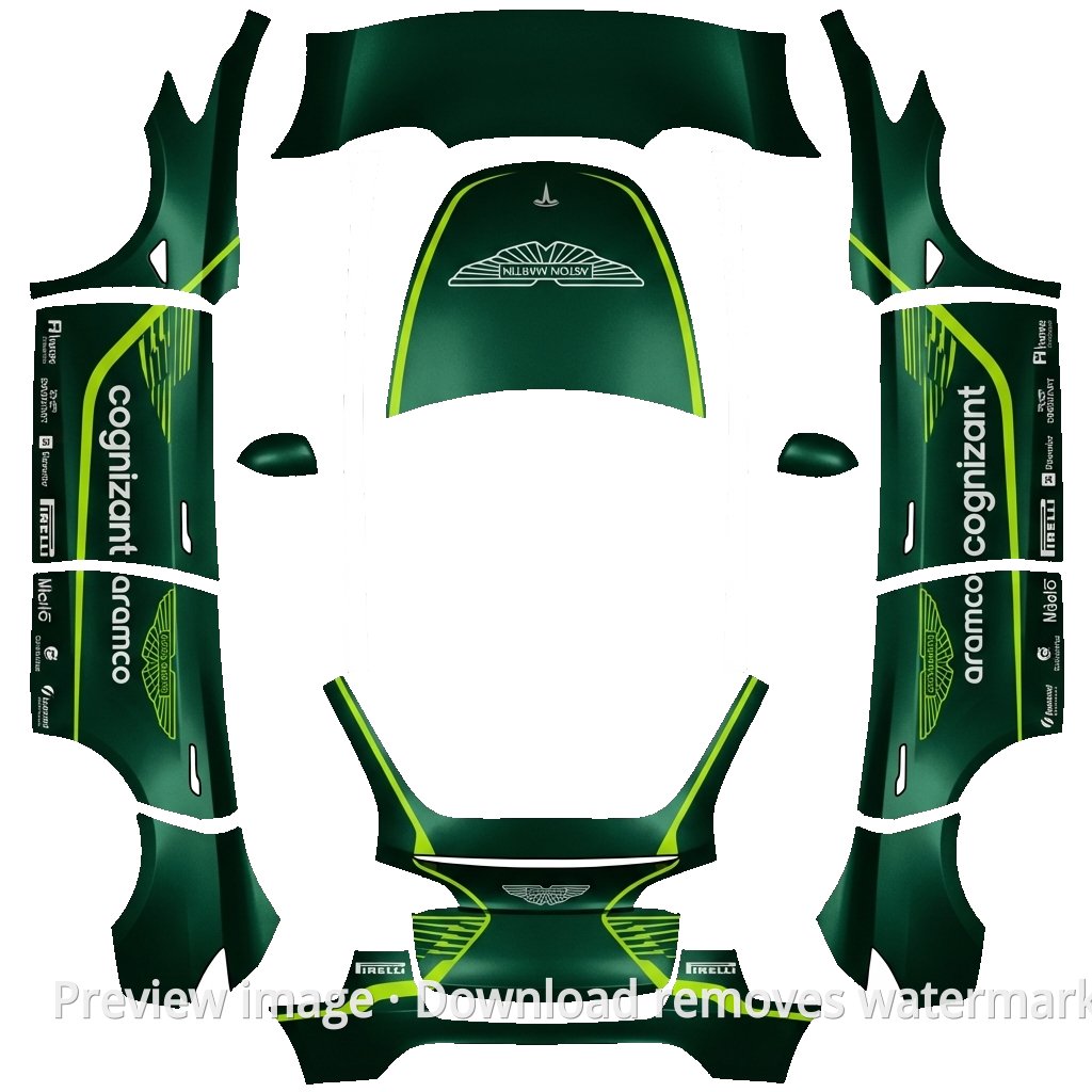 Aston Martin-Like Style Model Y Wrap Template