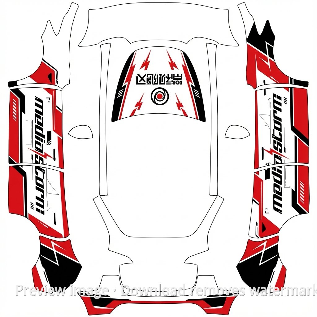 Racing Theme Model Y Wrap Template