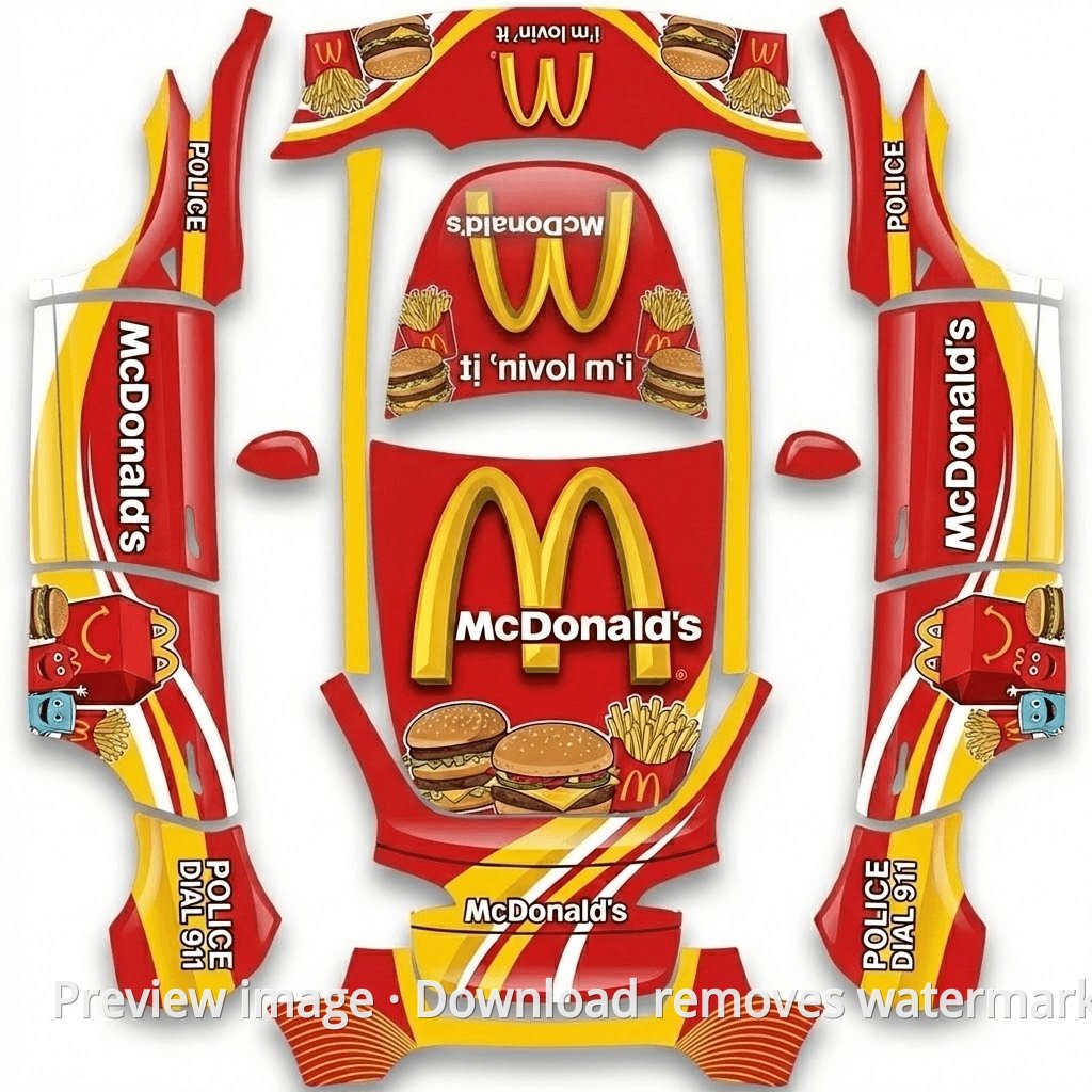 Model Y McDonald's Big Mac Theme Wrap Template
