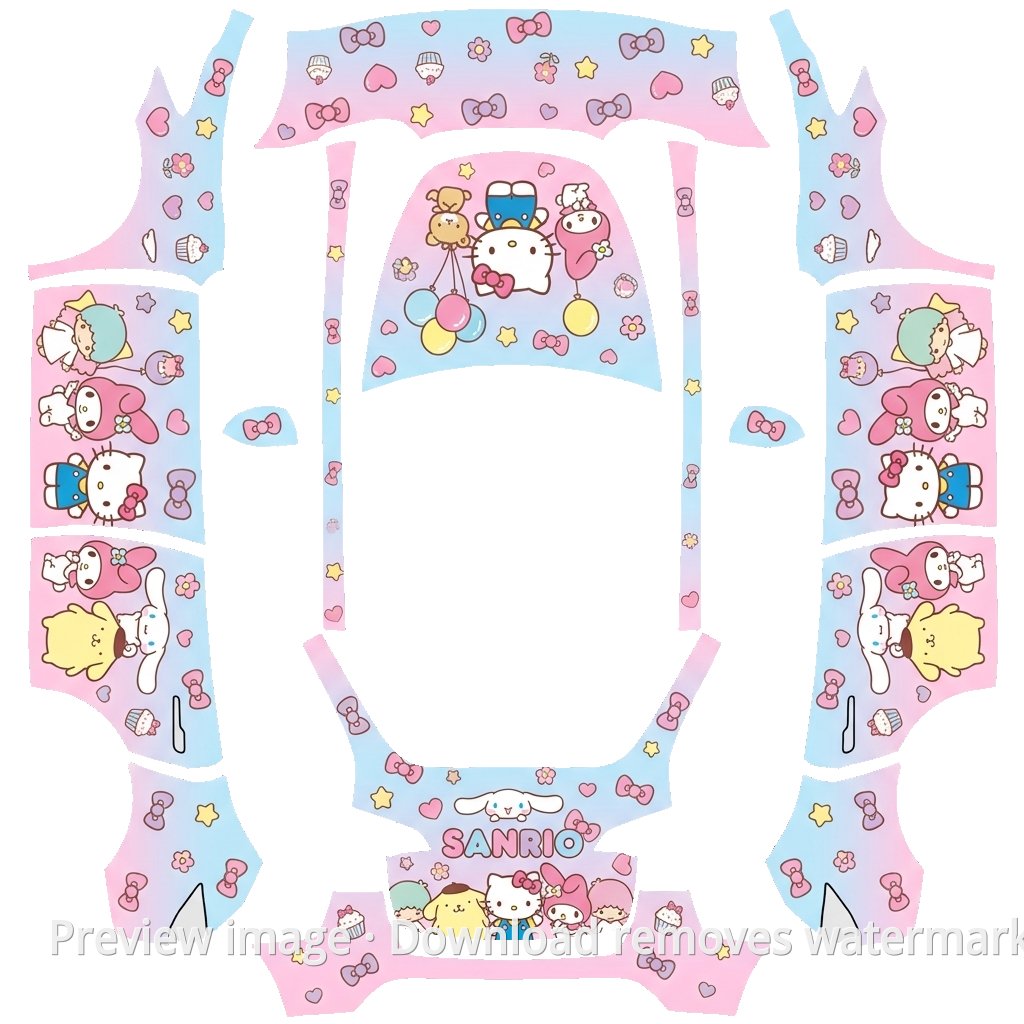 Model Y Hello Kitty Theme Wrap Template