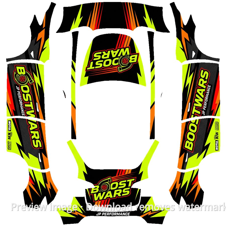 Green Racing Model Y Wrap Template