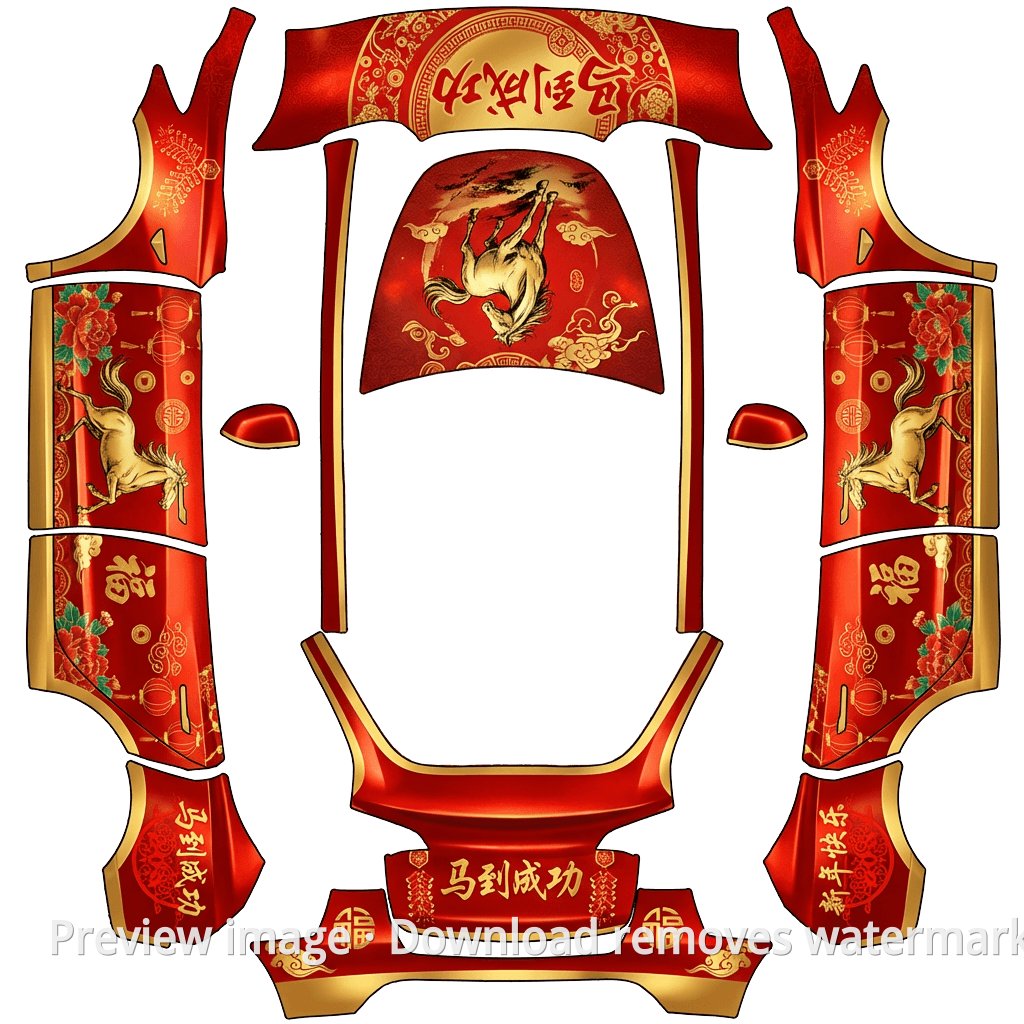 Model Y Success and Good Fortune Theme Wrap Template