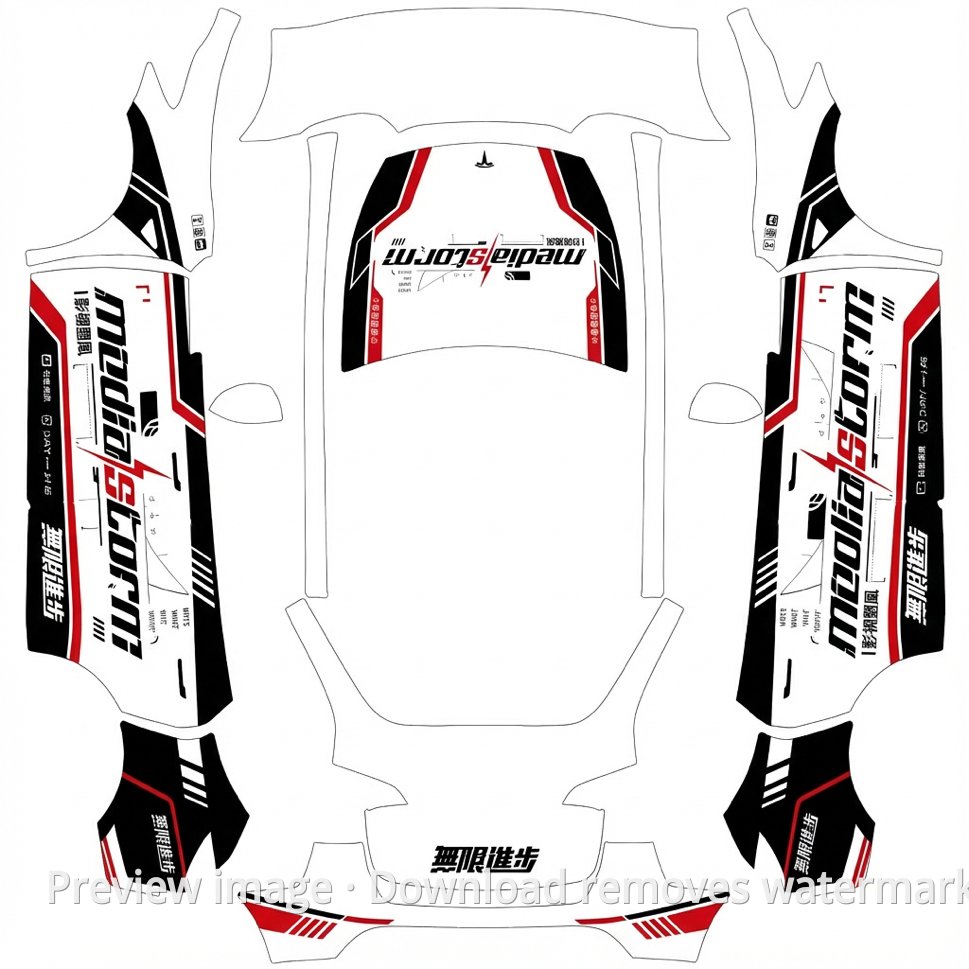 Cool Racing Model Y Wrap Template